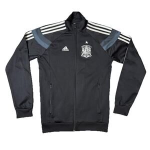 adidas Spain 2014 National Team Anthem Jacket Men's XS Black Fifa World Cup RARE